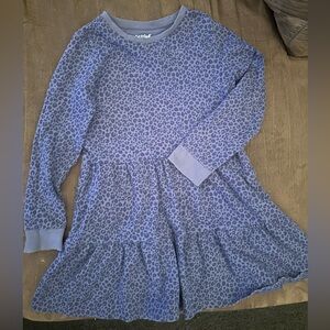 Blue Leopard Sweater Dress
